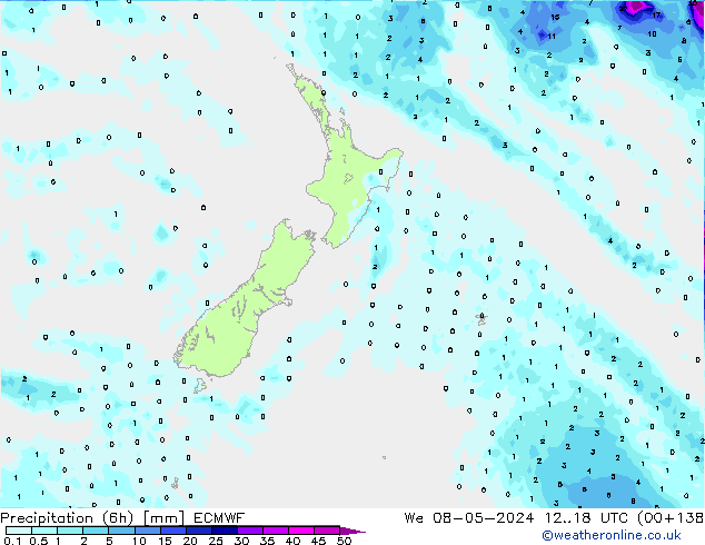 Z500/Yağmur (+YB)/Z850 ECMWF Çar 08.05.2024 18 UTC