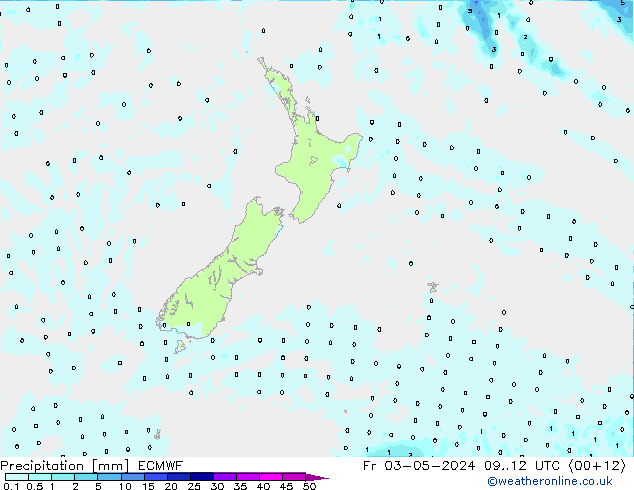 Niederschlag ECMWF Fr 03.05.2024 12 UTC