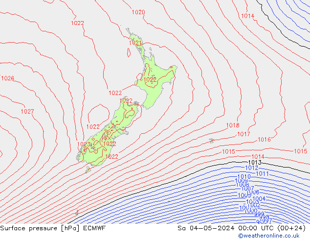 pression de l'air ECMWF sam 04.05.2024 00 UTC