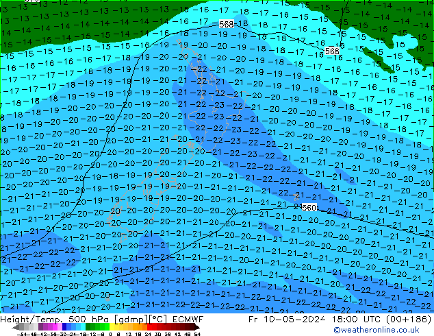 Z500/Rain (+SLP)/Z850 ECMWF ven 10.05.2024 18 UTC