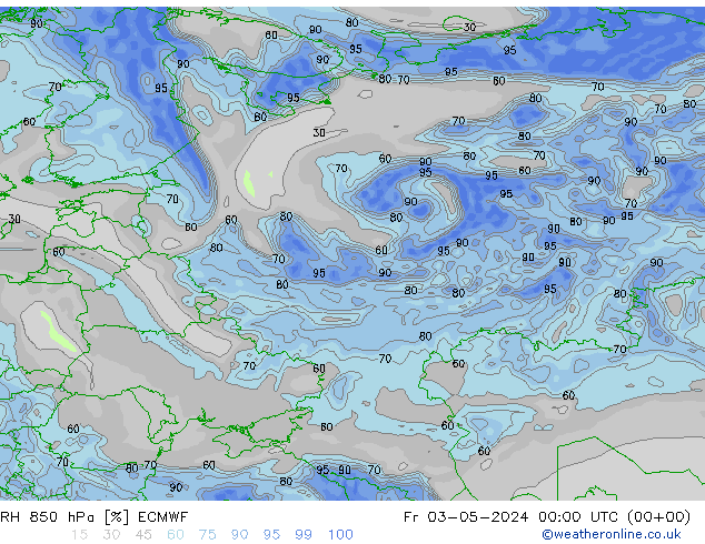 RH 850 hPa ECMWF  03.05.2024 00 UTC