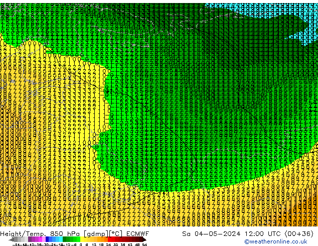 Z500/Rain (+SLP)/Z850 ECMWF  04.05.2024 12 UTC