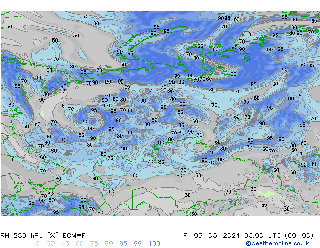 RH 850 hPa ECMWF pt. 03.05.2024 00 UTC