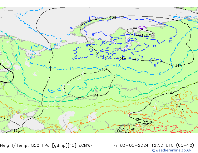 Z500/Rain (+SLP)/Z850 ECMWF vie 03.05.2024 12 UTC