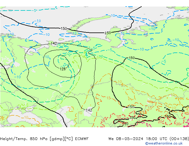 Z500/Rain (+SLP)/Z850 ECMWF  08.05.2024 18 UTC