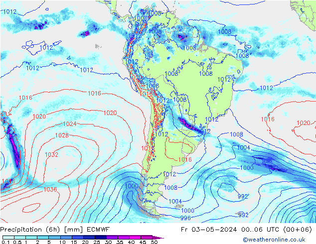 Z500/Rain (+SLP)/Z850 ECMWF ven 03.05.2024 06 UTC