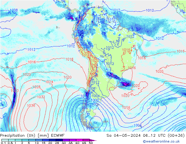 Z500/Rain (+SLP)/Z850 ECMWF Sa 04.05.2024 12 UTC