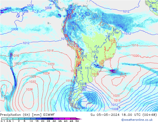 Z500/Rain (+SLP)/Z850 ECMWF dim 05.05.2024 00 UTC