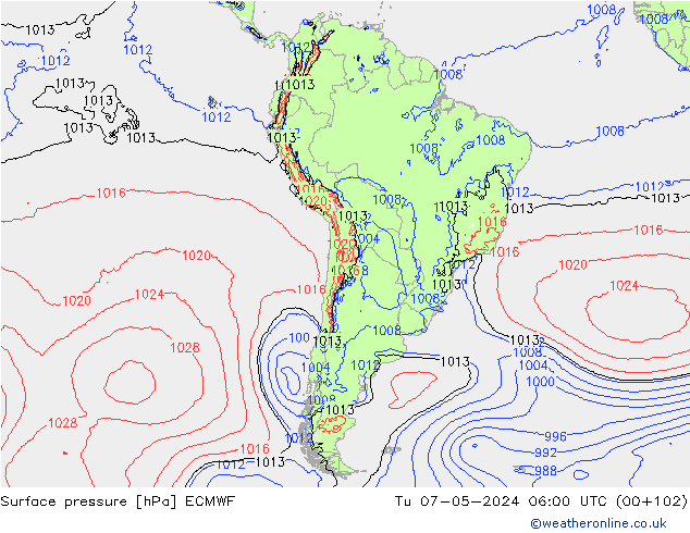 Pressione al suolo ECMWF mar 07.05.2024 06 UTC