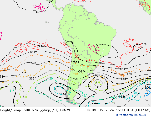 Z500/Rain (+SLP)/Z850 ECMWF ��� 09.05.2024 18 UTC