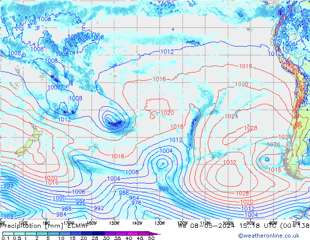 precipitação ECMWF Qua 08.05.2024 18 UTC