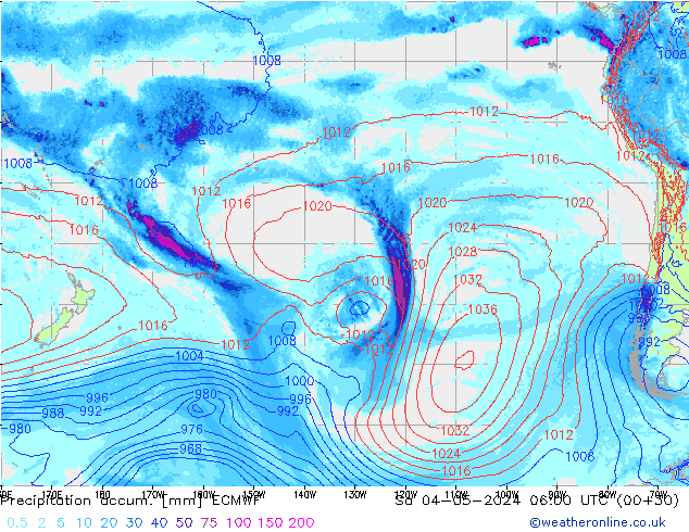 Toplam Yağış ECMWF Cts 04.05.2024 06 UTC