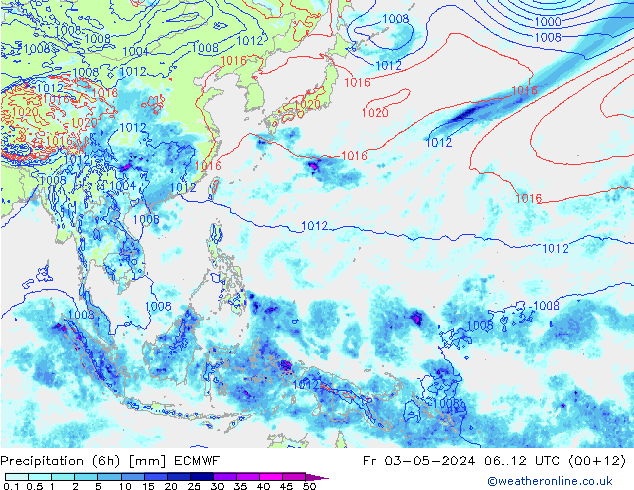 Prec 6h/Wind 10m/950 ECMWF ven 03.05.2024 12 UTC