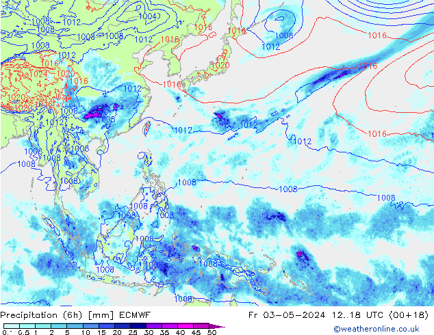 Z500/Rain (+SLP)/Z850 ECMWF Fr 03.05.2024 18 UTC