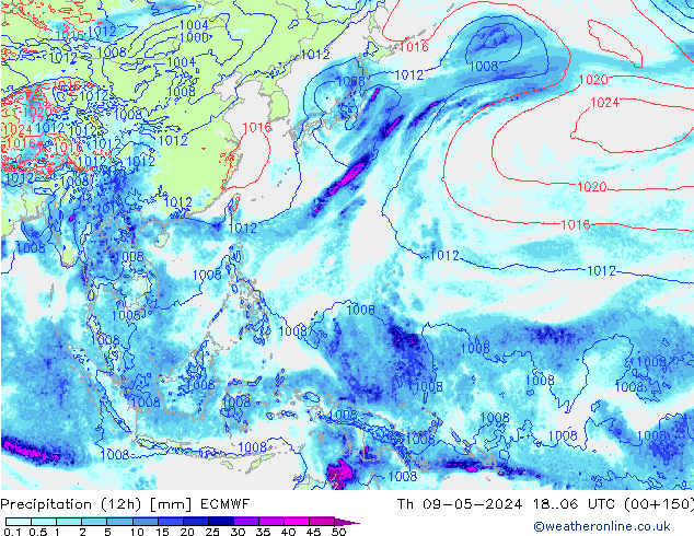 Nied. akkumuliert (12Std) ECMWF Do 09.05.2024 06 UTC