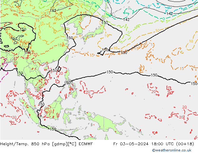 Z500/Rain (+SLP)/Z850 ECMWF Fr 03.05.2024 18 UTC