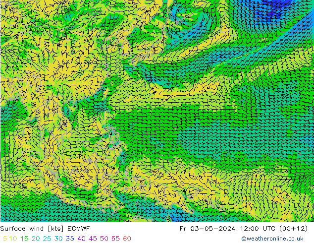 Prec 6h/Wind 10m/950 ECMWF ven 03.05.2024 12 UTC