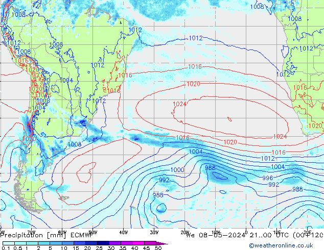 Niederschlag ECMWF Mi 08.05.2024 00 UTC