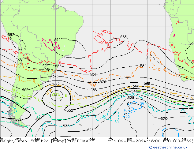 Z500/Regen(+SLP)/Z850 ECMWF do 09.05.2024 18 UTC