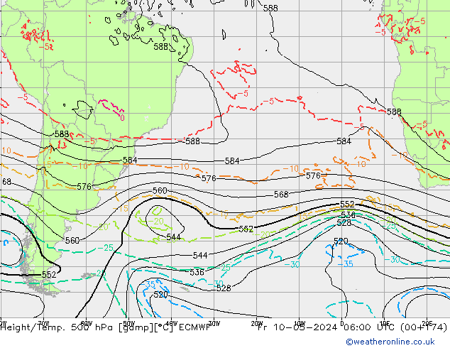 Z500/Rain (+SLP)/Z850 ECMWF Fr 10.05.2024 06 UTC