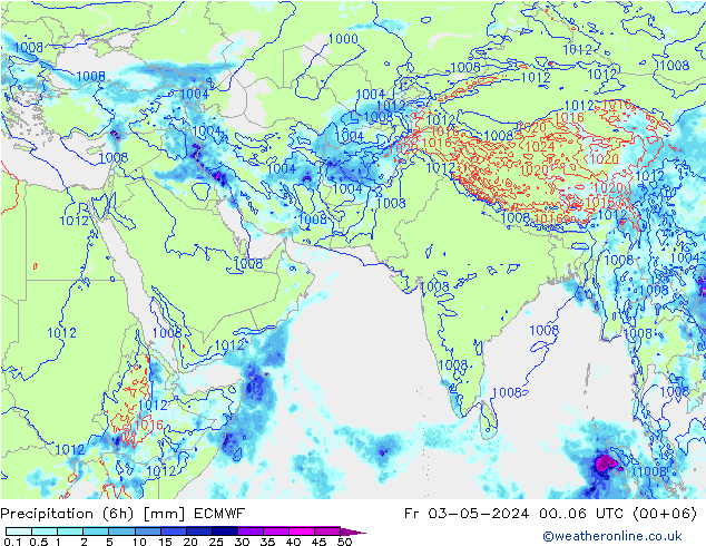 Z500/Rain (+SLP)/Z850 ECMWF 星期五 03.05.2024 06 UTC