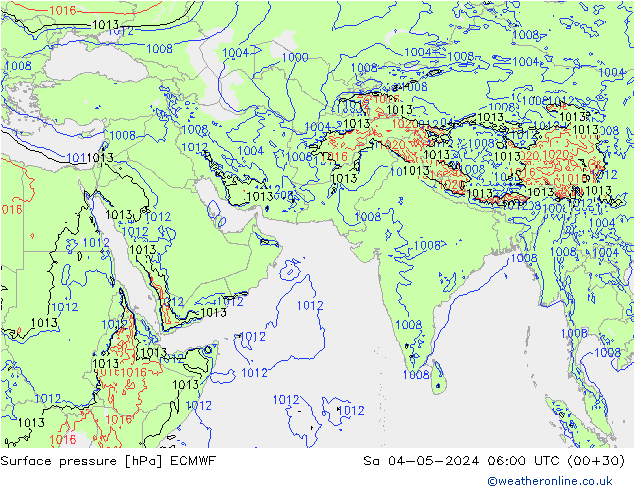 Luchtdruk (Grond) ECMWF za 04.05.2024 06 UTC