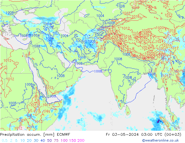 Precipitation accum. ECMWF Fr 03.05.2024 03 UTC