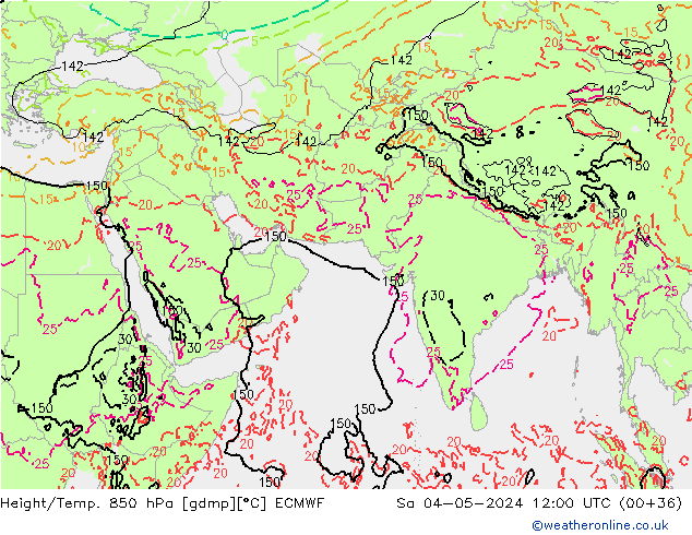 Z500/Rain (+SLP)/Z850 ECMWF сб 04.05.2024 12 UTC