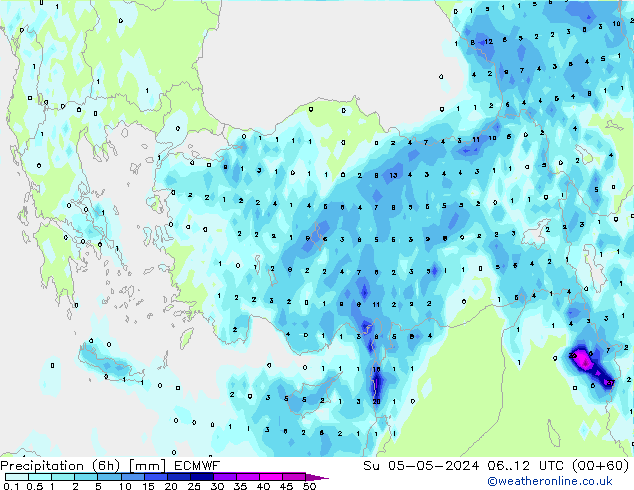 Z500/Rain (+SLP)/Z850 ECMWF nie. 05.05.2024 12 UTC