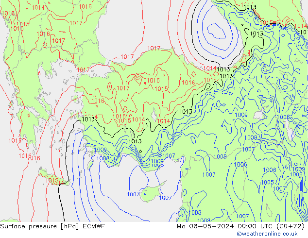 Surface pressure ECMWF Mo 06.05.2024 00 UTC