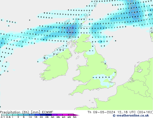 Z500/Rain (+SLP)/Z850 ECMWF Th 09.05.2024 18 UTC