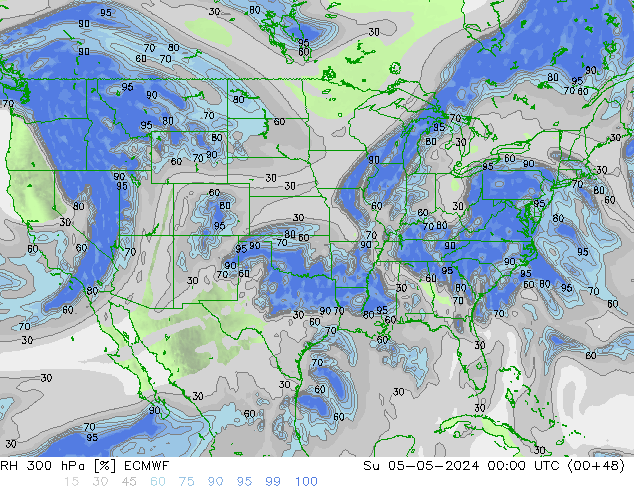 RH 300 hPa ECMWF dom 05.05.2024 00 UTC