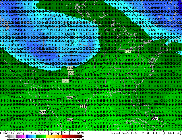 Z500/Rain (+SLP)/Z850 ECMWF Tu 07.05.2024 18 UTC