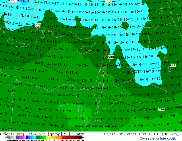 Z500/Rain (+SLP)/Z850 ECMWF Fr 03.05.2024 06 UTC