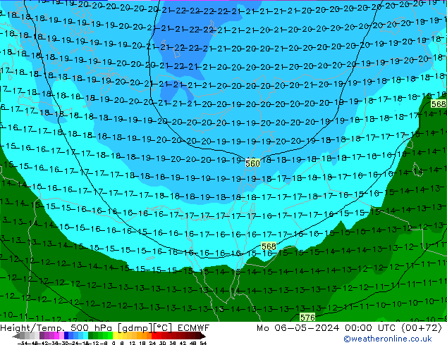 Z500/Rain (+SLP)/Z850 ECMWF пн 06.05.2024 00 UTC