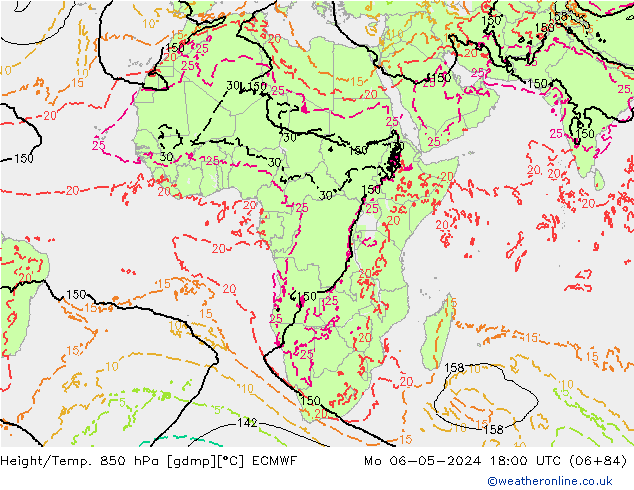 Z500/Rain (+SLP)/Z850 ECMWF lun 06.05.2024 18 UTC