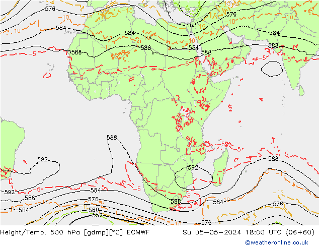 Z500/Rain (+SLP)/Z850 ECMWF Dom 05.05.2024 18 UTC