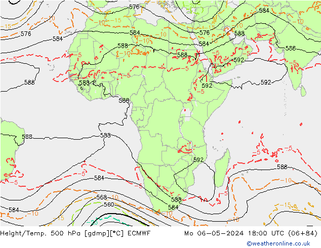 Z500/Rain (+SLP)/Z850 ECMWF lun 06.05.2024 18 UTC