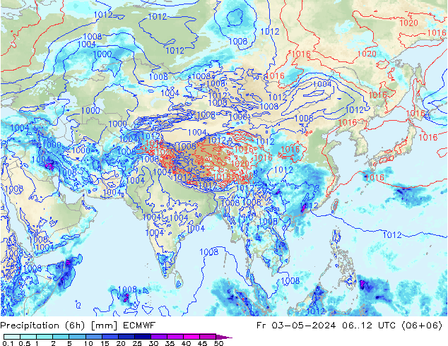 Z500/Rain (+SLP)/Z850 ECMWF Fr 03.05.2024 12 UTC