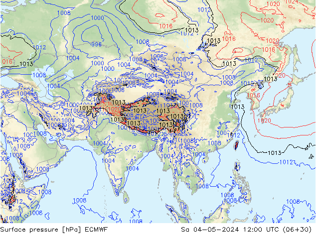 Luchtdruk (Grond) ECMWF za 04.05.2024 12 UTC