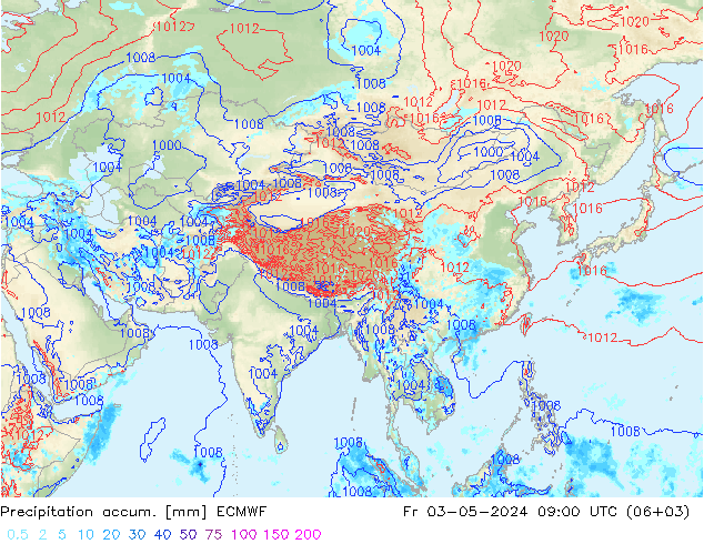 Precipitation accum. ECMWF Fr 03.05.2024 09 UTC