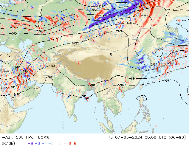 T-Adv. 500 hPa ECMWF mar 07.05.2024 00 UTC