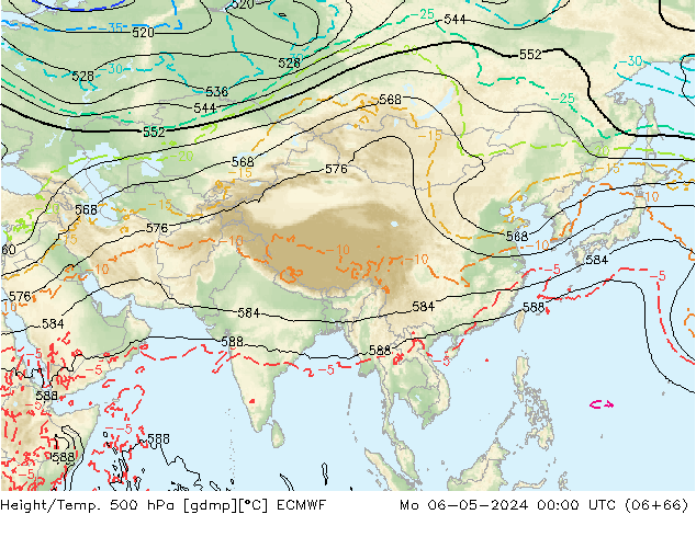 Z500/Rain (+SLP)/Z850 ECMWF Mo 06.05.2024 00 UTC