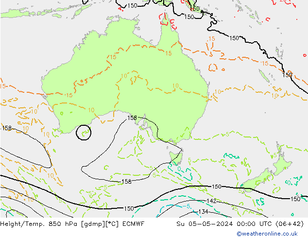 Z500/Rain (+SLP)/Z850 ECMWF Dom 05.05.2024 00 UTC