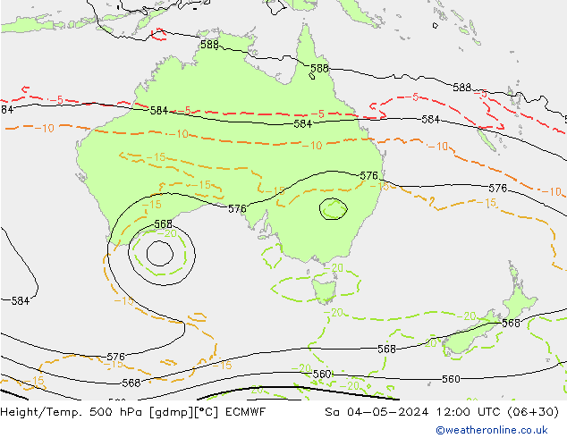 Z500/Rain (+SLP)/Z850 ECMWF сб 04.05.2024 12 UTC