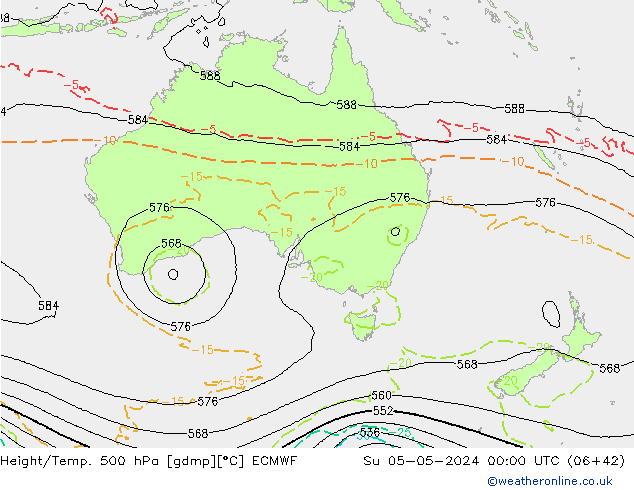 Z500/Rain (+SLP)/Z850 ECMWF Dom 05.05.2024 00 UTC