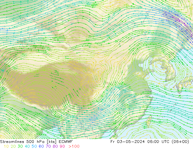 风 500 hPa ECMWF 星期五 03.05.2024 06 UTC