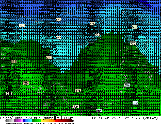 Z500/Rain (+SLP)/Z850 ECMWF 星期五 03.05.2024 12 UTC