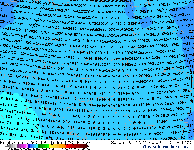 Z500/Rain (+SLP)/Z850 ECMWF dom 05.05.2024 00 UTC