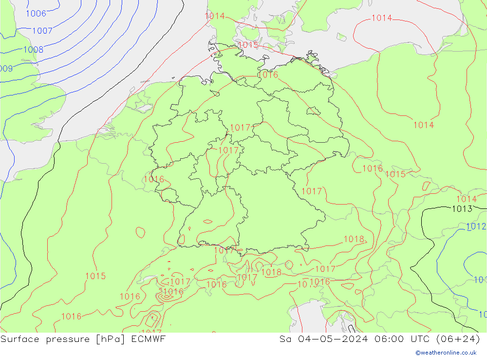 pression de l'air ECMWF sam 04.05.2024 06 UTC